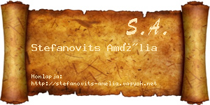 Stefanovits Amélia névjegykártya